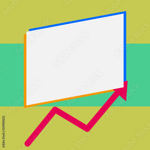 One blank rectangle above another arrow zigzag upwards increasing sale