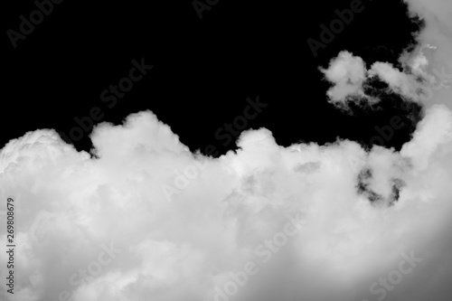 Clouds isolated on black background with clipping path.