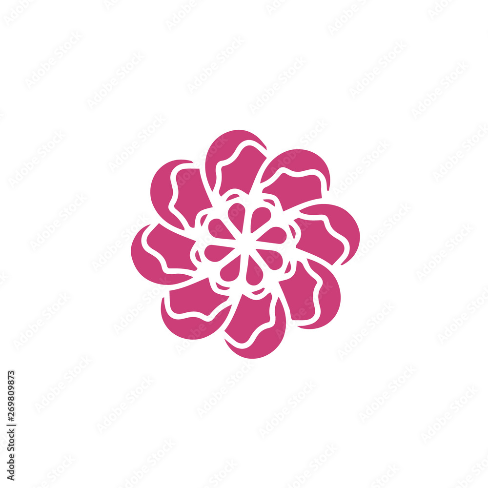 Pink rose ethnic Flower vector icon organic plant. Hand drawn wedding poster or postcard. Floral inspiration graphic design typography element. Modern cutout style illustration for print textile icon Pink rose ethnic Flower vector icon organic plant. Hand drawn wedding poster or postcard. Floral inspiration graphic design typography element. Modern cutout style illustration for print textile icon