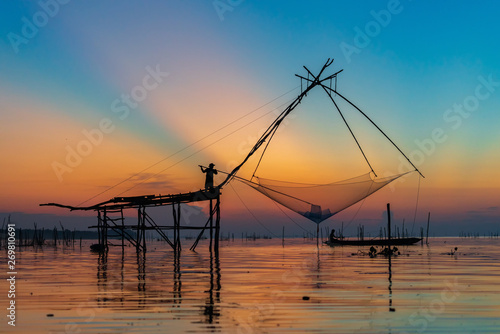 Large fish traps used for fishing in sourthern of Thailand
