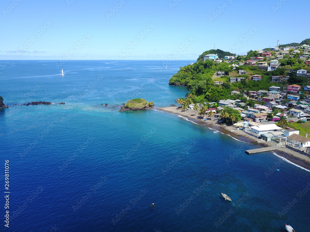 Barrouallie aerial view, Saint Vincent And Grenadines, Caribbean