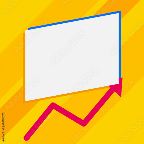 One blank rectangle above another arrow zigzag upwards increasing sale