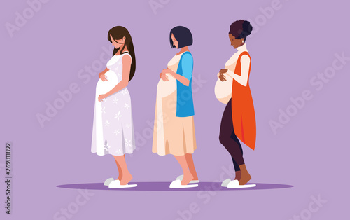 group of pregnant women avatar character