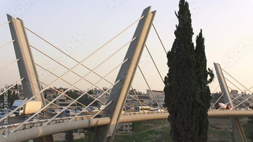 Wadi Abdoun Bridge, a cable-stayed bridge in Amman, Jordan photo