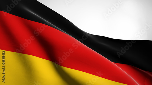 3D illustration of Federal Republic of Germany flag waving