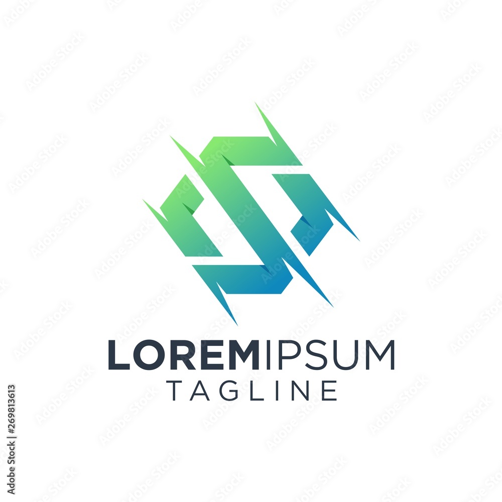Letter S Tech Logo Design. Modern logo - Vector illustration Letter S Tech Logo Design. Modern logo - Vector illustration