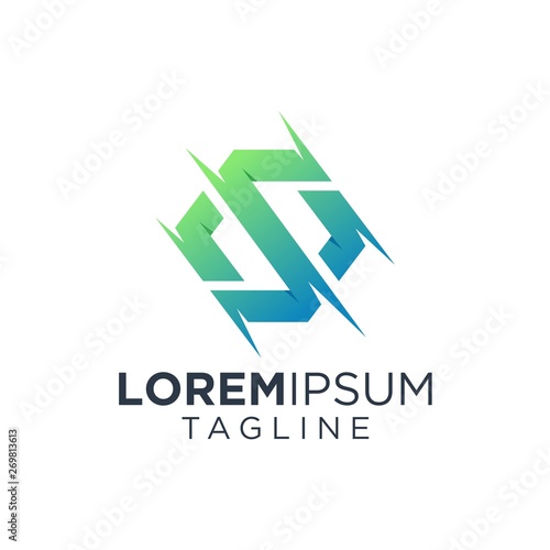Letter S Tech Logo Design. Modern logo - Vector illustration