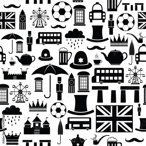 england seamless pattern background icon.