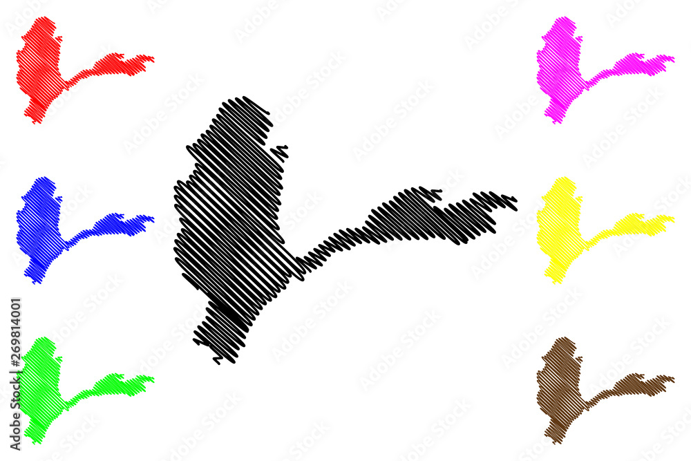 Fototapeta premium Badakhshan Province (Islamic Republic of Afghanistan, Provinces of Afghanistan) map vector illustration, scribble sketch Badakhshan map....