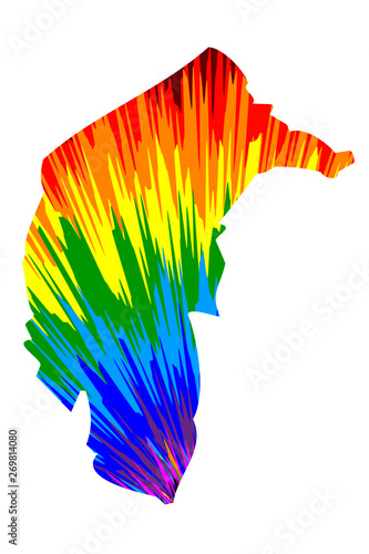 Australian Capital Territory (Australian states and territories, ACT, Federal Capital Territory) map is designed rainbow abstract colorful pattern, map made of color explosion,