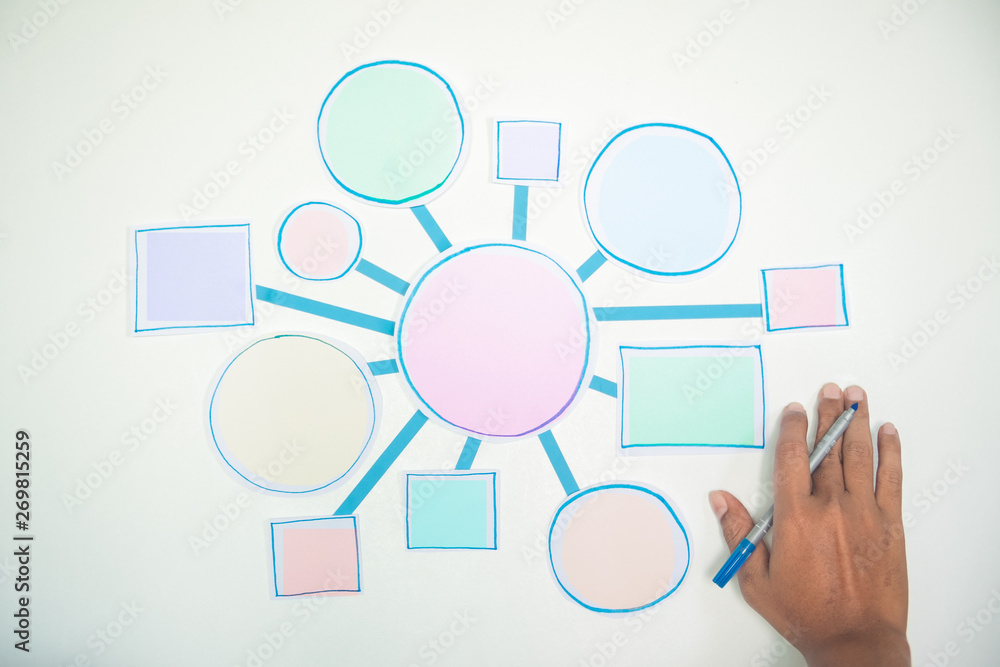 Business Process and workflow flowchart Strategy infographic diagram connection Design Planning Solution Concept Shapes Paper flat lay Business Process and workflow flowchart Strategy infographic diagram connection Design Planning Solution Concept Shapes Paper flat lay