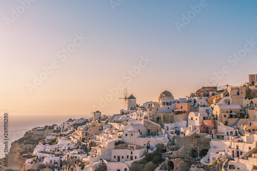 Oia village at sunset, Santorini island