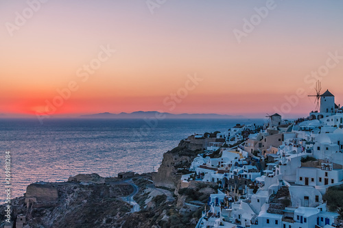 Oia village at sunset, Santorini island