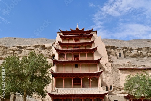 Big Buddha Temple as a part of Mogao Caves (known also as Thousand Buddha Grottoes or Caves of the Thousand Buddhas) in Dunhuang, Gansu province in China