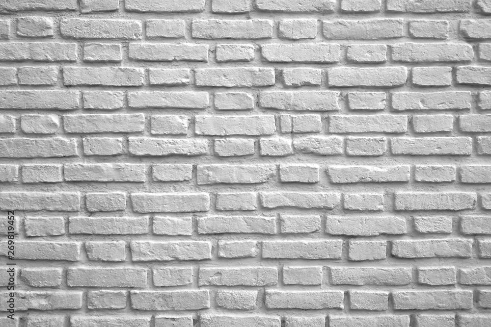 White Colored Brick Wall for Background or Banner