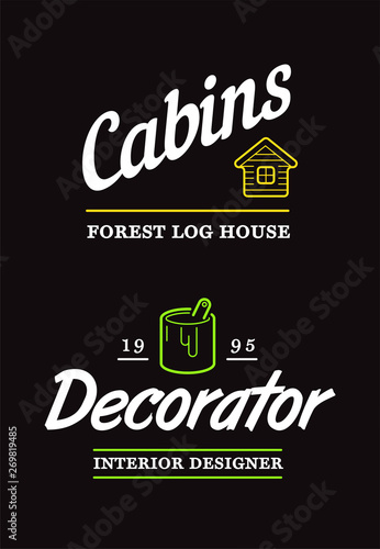 Set of Vector Real Estate Construction Building Icons and Signs Home and Repair