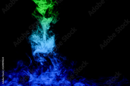 Full color Abstract fog or smoke move on black color background