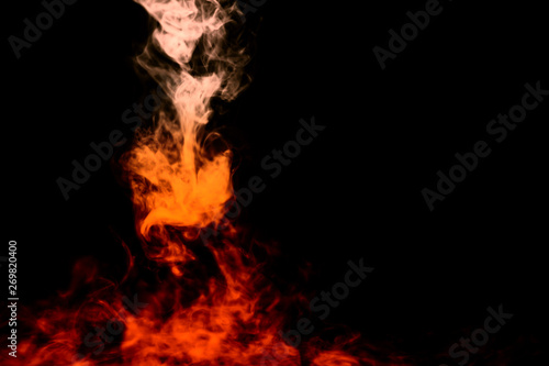 Full color Abstract fog or smoke move on black color background