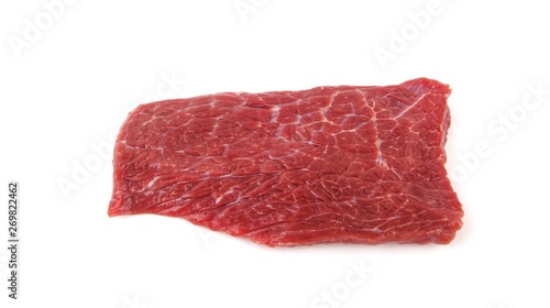 Raw fresh beef meat isolated on white background