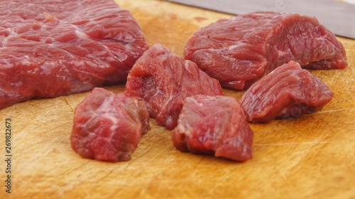 Fresh raw beef meat on cutting board