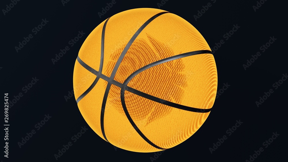 Fototapeta premium Holographic glowing basketball. 3d rendering