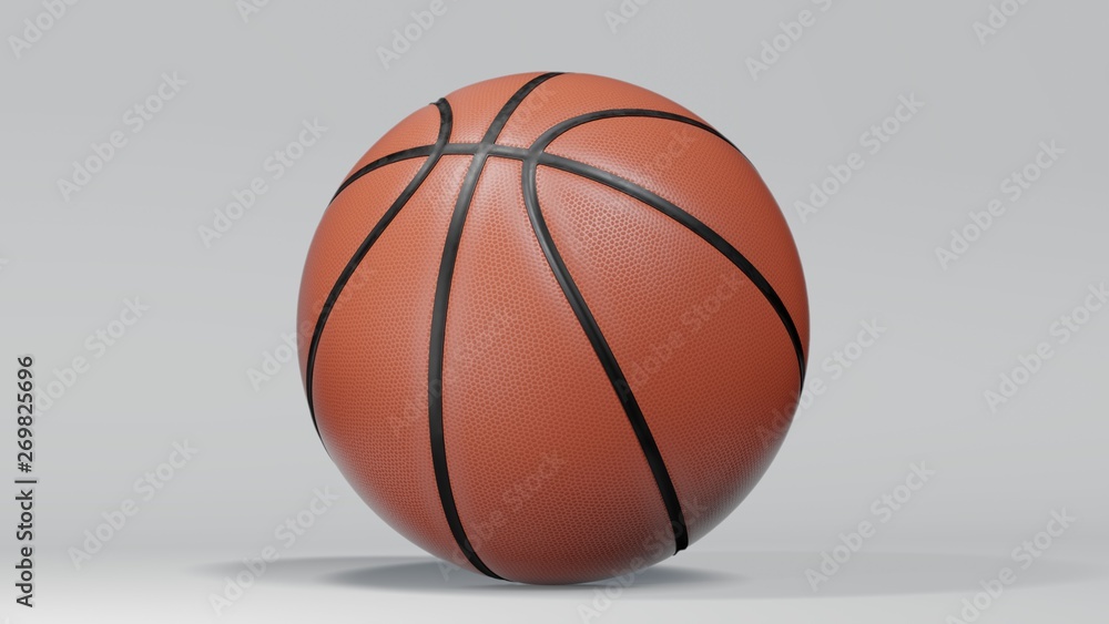 New basketball isolated on white background. 3d rendering