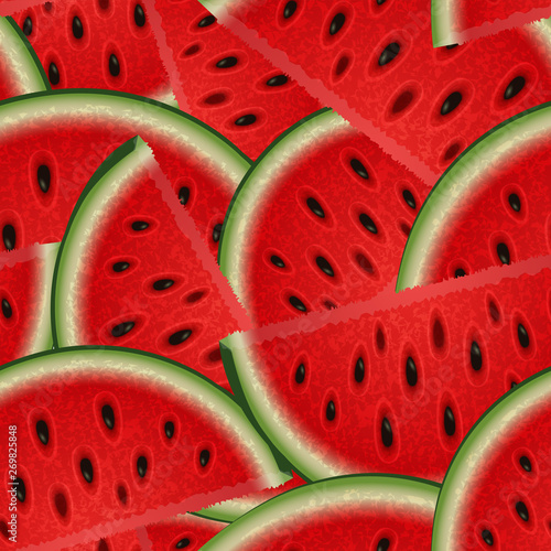 Summer seamless texture of watermelon slices for your creativity