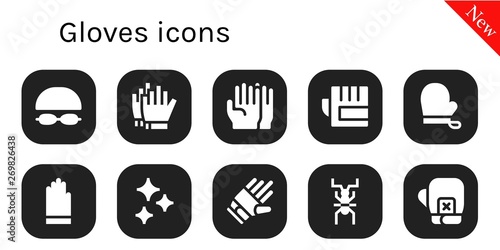 gloves icon set