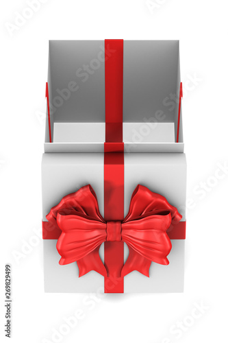 open white gift box with re...