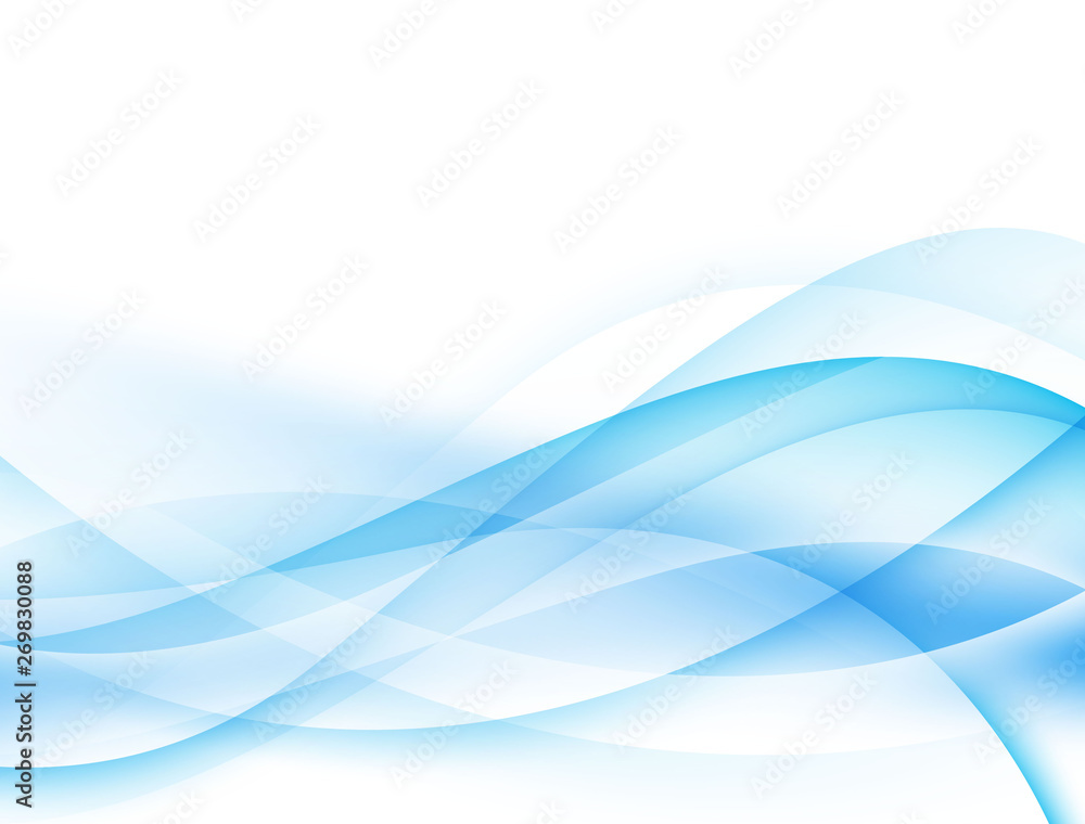 Fototapeta premium Abstract background, soft blue and white waves