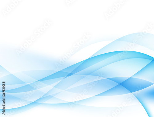 Abstract background, soft blue and white waves © A-R-T-I Vector