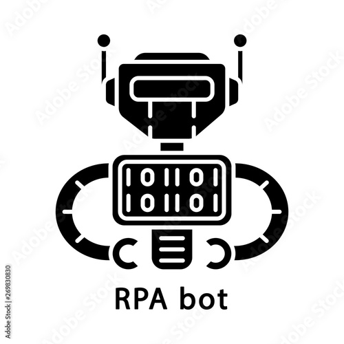 RPA bot glyph icon