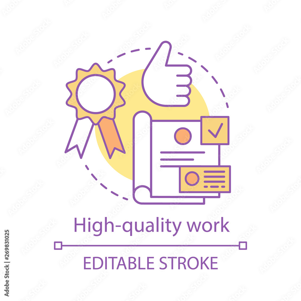 Obraz premium High-quality work concept icon