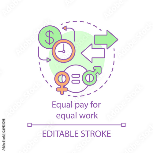 Equal pay for equal work concept icon