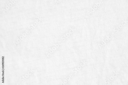 White blank crumpled cotton textile texture background.