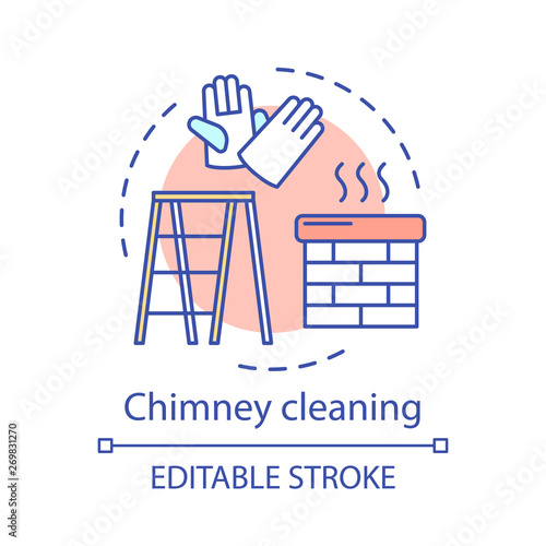 Chimney cleaning concept icon