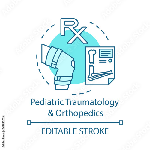 Pediatric traumatology and orthopedics concept icon