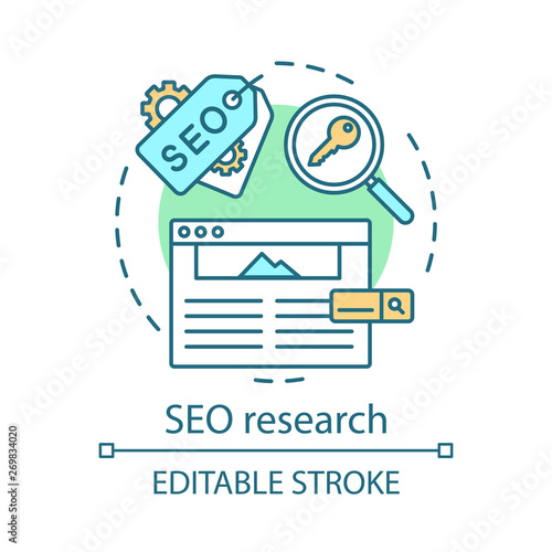 SEO research concept icon