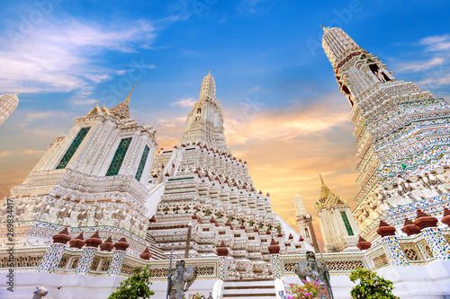 Wat Arun Temple of dawn the famous beautiful landmark in Bangkok Thailand photo