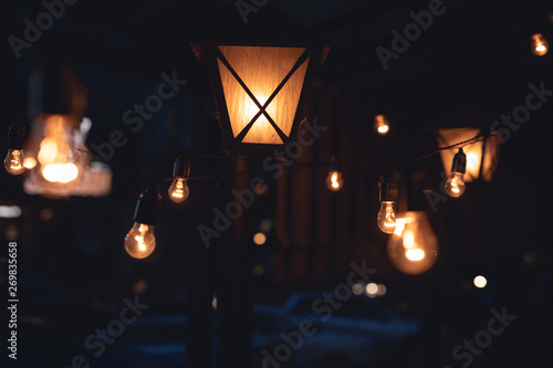 Decorative Lamps luminosity, dark evening background