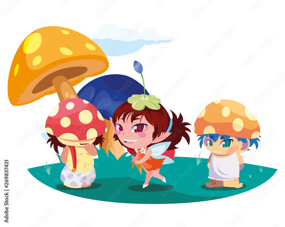 fungus elfs and fairy in the garden fungus elfs and fairy in the garden