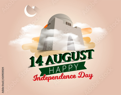 Vector illustration of Abstract Background for Pakistan Independence Day, 14th of August.