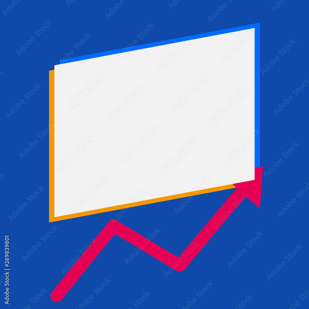 One blank rectangle above another arrow zigzag upwards increasing sale One blank rectangle above another arrow zigzag upwards increasing sale