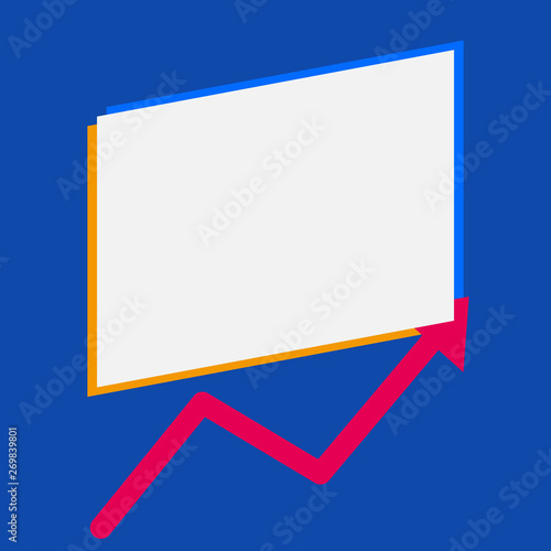 One blank rectangle above another arrow zigzag upwards increasing sale