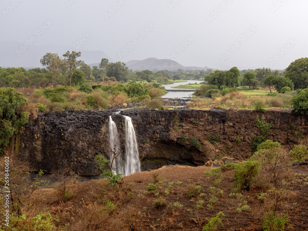 Waterfall at the source of blue nile in the dry season, Ethiopia