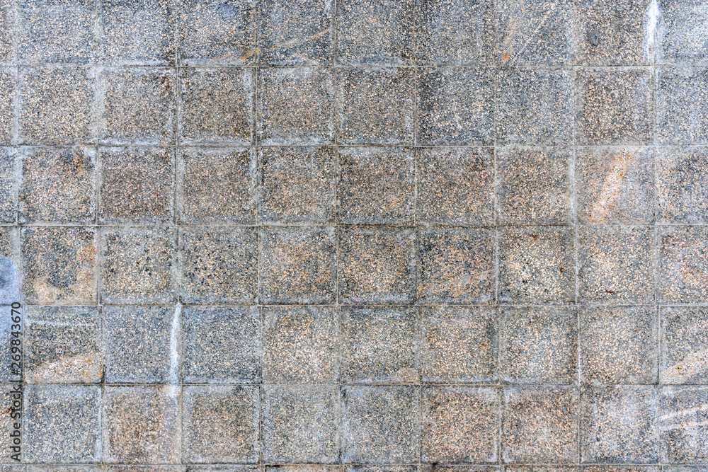 Fototapeta premium background gray square marble tile pavement wall