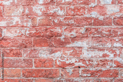 Texture, brick, wall, it can be used as a background. Brick texture with scratches and cracks