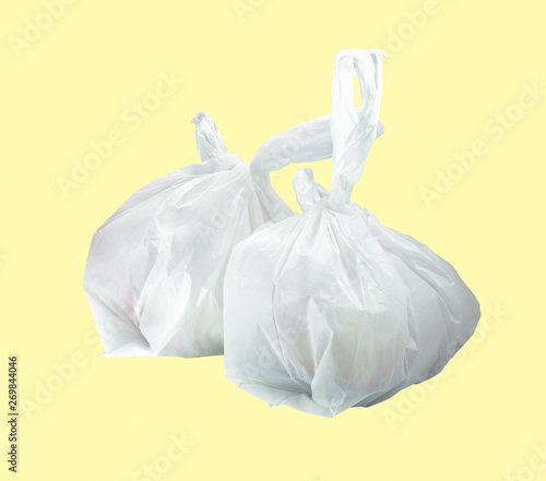 white plastic bag isolated