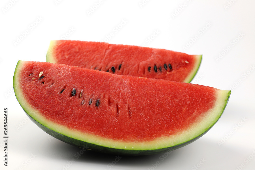 Watermelon slices on white background Watermelon slices on white background