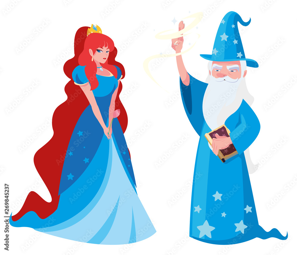 beautiful princess with wizard of tales characters beautiful princess with wizard of tales characters